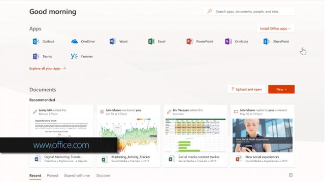 「图」三月开始Office.com将成为Office 365用户的默认登录页面