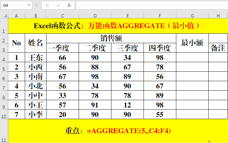 Excel函数公式：能求和、求最大（小）值、能计数的函数AGGREGATE