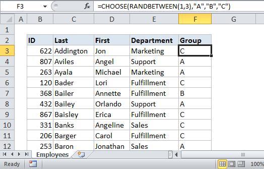 Excel中怎样随机将数据分配给组？