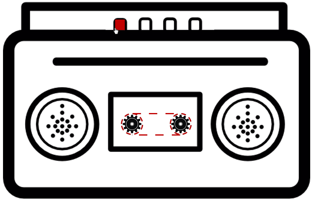 PPT动画特效制作案例：古典怀旧收录机卡带机磁带播放