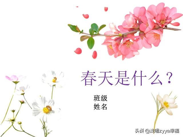 小学生PPT春天是什么春天是<a href='https://www.qiaoshan022.cn/tags/wucaibinfen_9907_1.html' target='_blank'>五彩缤纷</a>的花朵