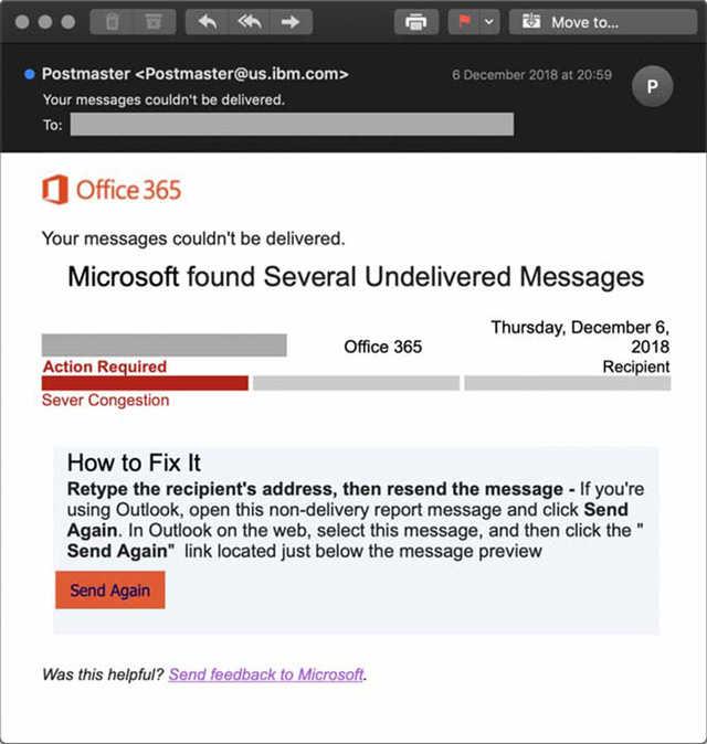 如果最近看到Office 365未送达邮件 你要小心了