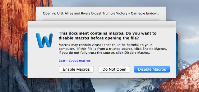 研究人员在Mac上发现了基于Word宏的病毒
