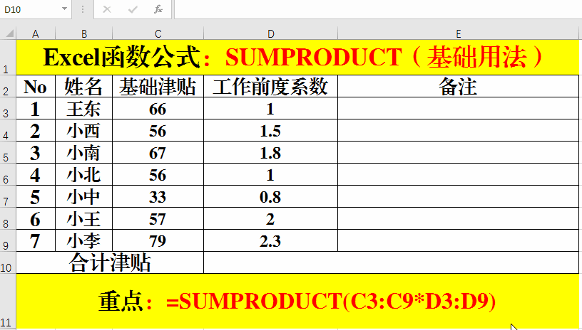 Excel函数公式：万能函数SUMPRODUCT