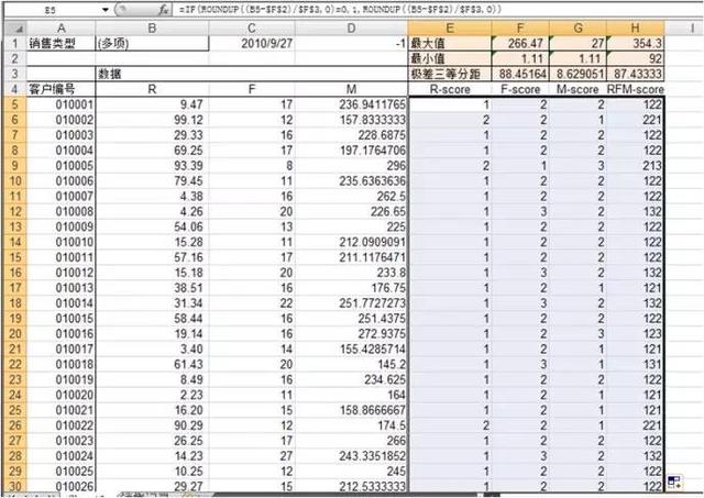 案例手把手教你用Excel2007利用RFM细分客户群