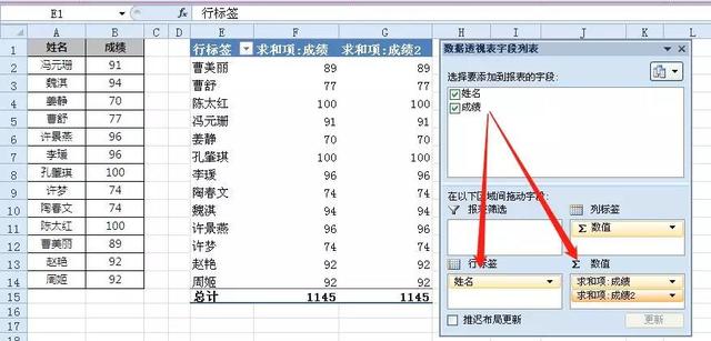 使用Excel透视表也能实现复杂公式完成的中国式排名