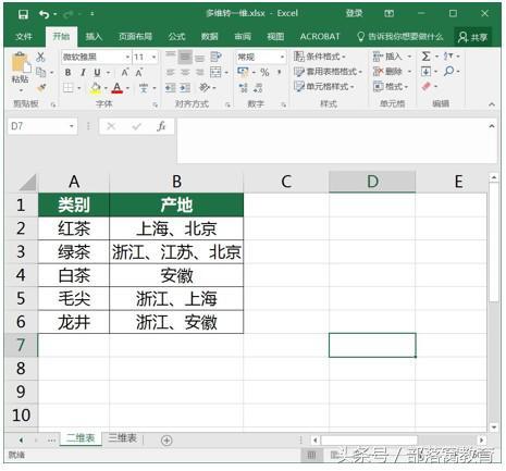 Excel教程：二维表转一维表的两种经典操作技巧（下）