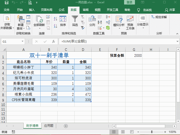 这篇Excel教程可以教你双11购物只赚不亏