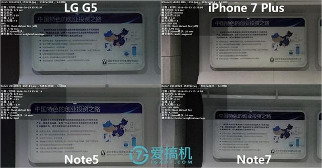iPhone 7 Plus/Note7/Note5拍照对比