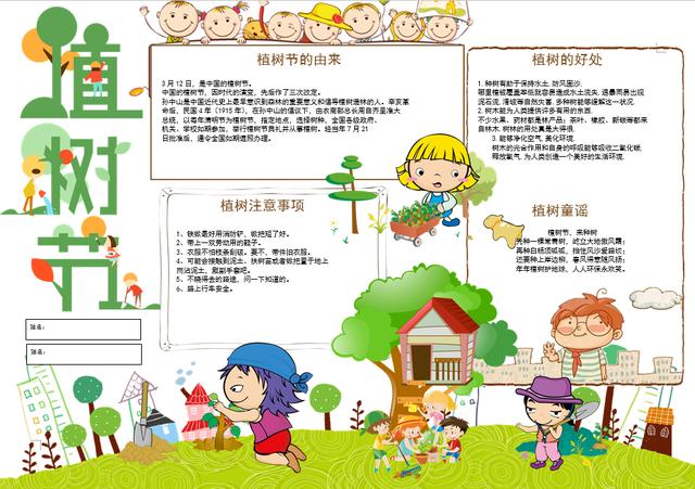植树节丨手抄报模板，幼儿园小学都能用，快为孩子收藏吧！
